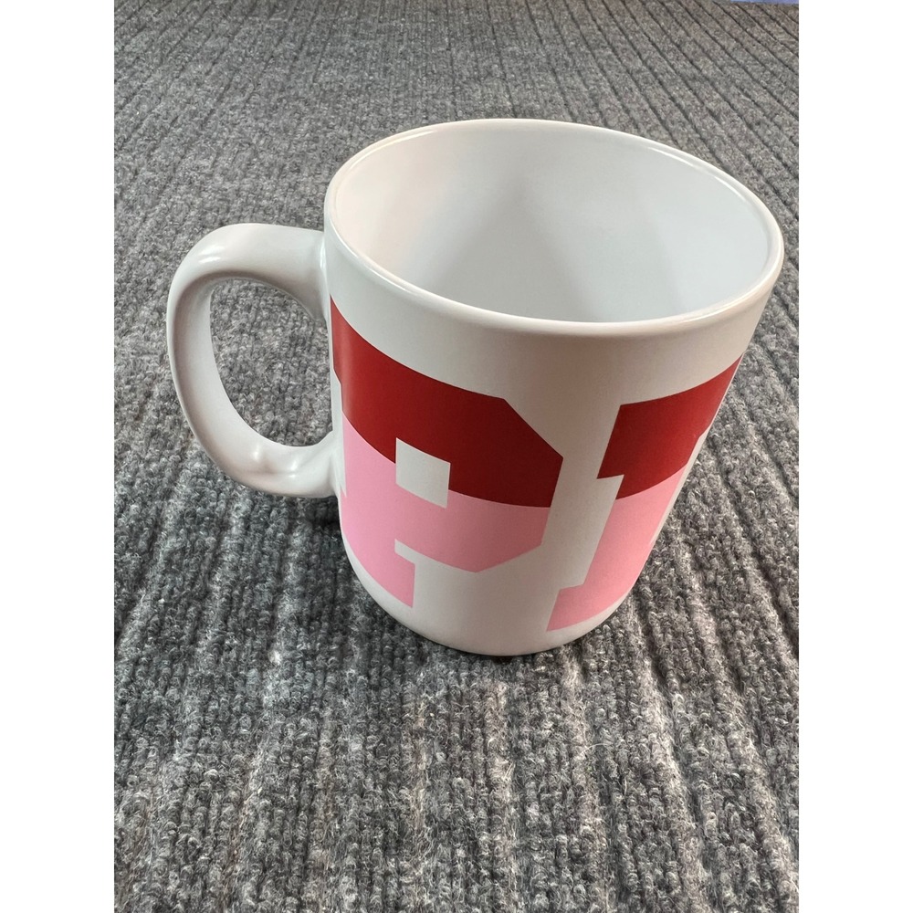 VICTORIA'S SECRET PINK Coffee Mug White Pink Red Stay Cozy 30oz Ceramic EUC